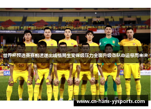 世界杯预选赛赛前速递出线格局生变保级压力全面升级各队命运悬而未决