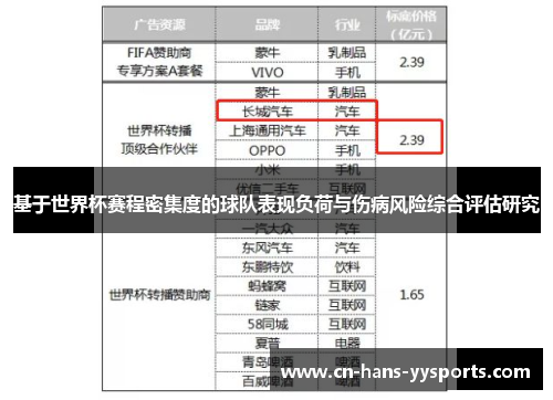 基于世界杯赛程密集度的球队表现负荷与伤病风险综合评估研究