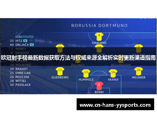 欧冠射手榜最新数据获取方法与权威来源全解析实时更新渠道指南